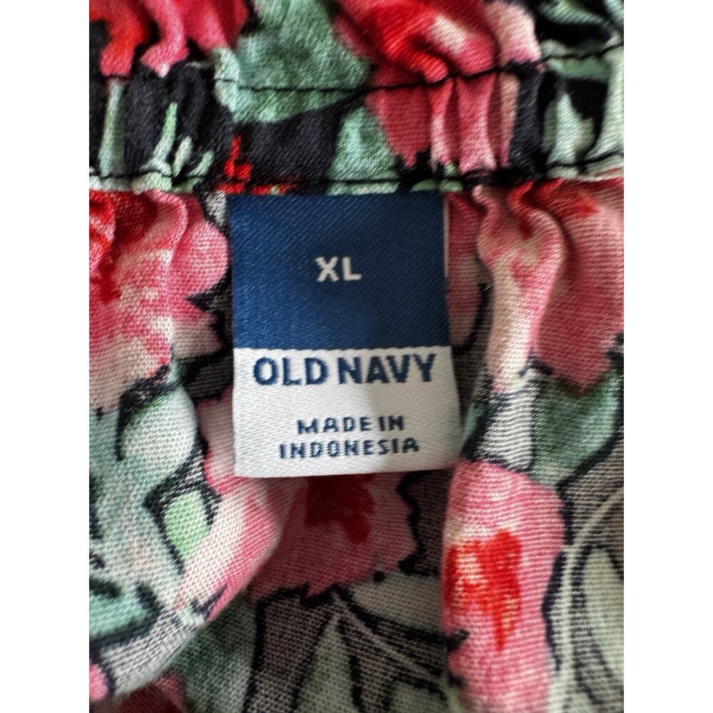 Old Navy XL Fitted Tie-Front Smocked Top Cottagecore Country Charm Farm Girl - Picture 6 of 9